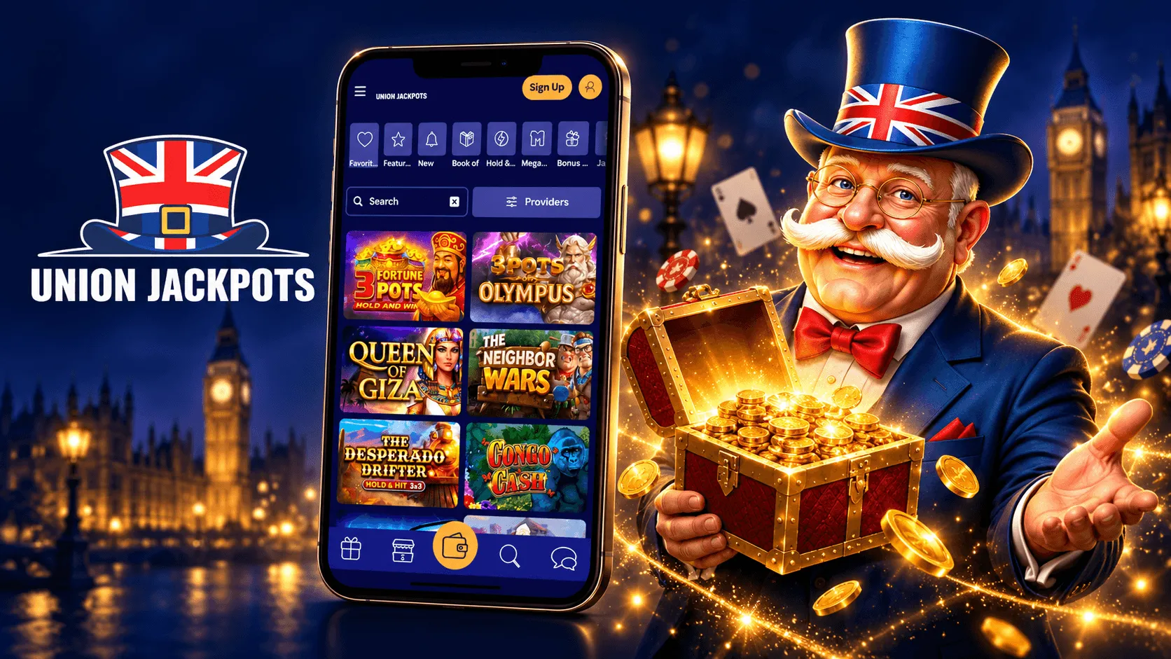 UnionJackpots Casino App Screenshot